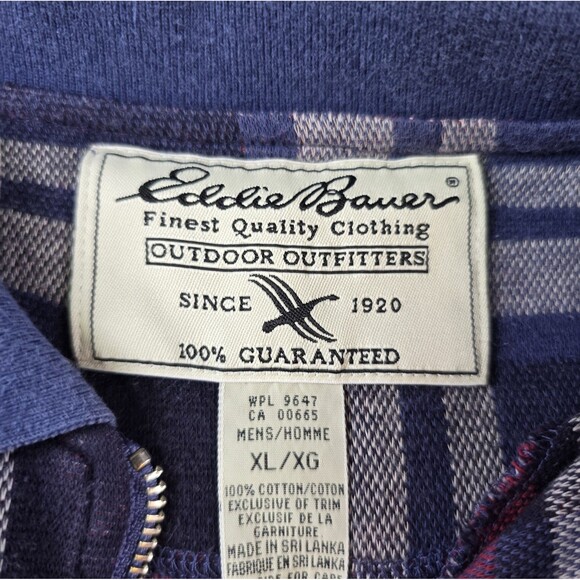 Vintage Eddie Bauer Men's XL Quarter Zip Sweater With Flaws ( Holes in Fabric ) - Picture 2 of 13